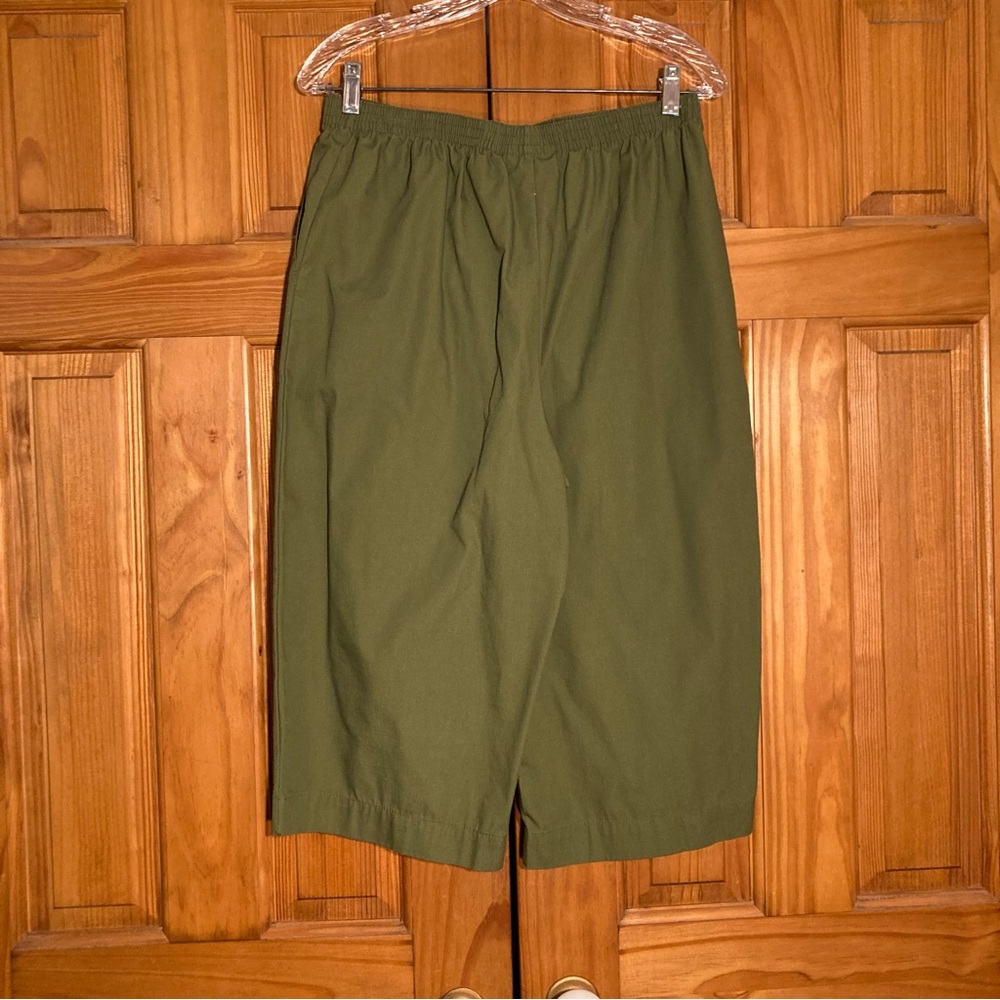 NWOT Blair Vintage 90s Pull On Capri Pants Elastic Waist Green Women's Size 14